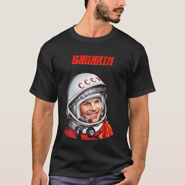 Camiseta Gagarin - Sovietwave, arte espacial Gagarin (Anverso)