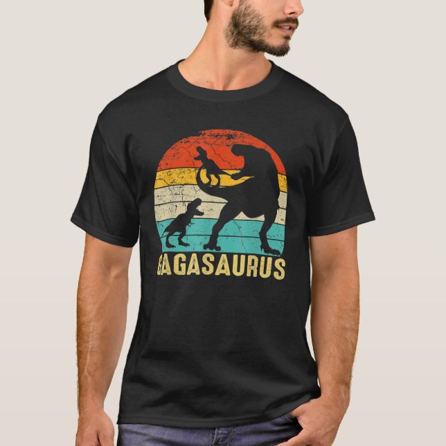 Camiseta Gagasaurus T Rex Gaga Dinosaurios 2 niños coincidi (Anverso)