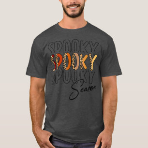 Camiseta gAGV Leopard Spooky Season Feliz Halloween de otoñ