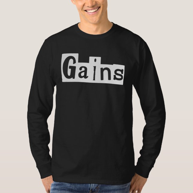 Camiseta GAINS  Gym Fitness Workout Motivational F351 (Anverso)