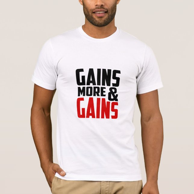 Camiseta Gains & More Gains - Gym T-Shirt (Anverso)