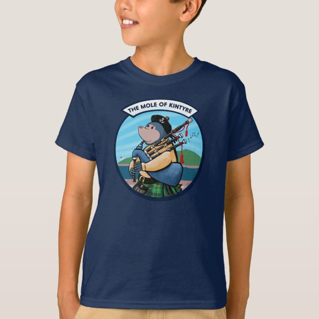 Camiseta Gaita escocesa que juega el topo de la banda del (Anverso)