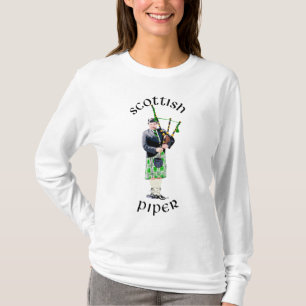Camiseta Gaitero con bolsa en kilt verde