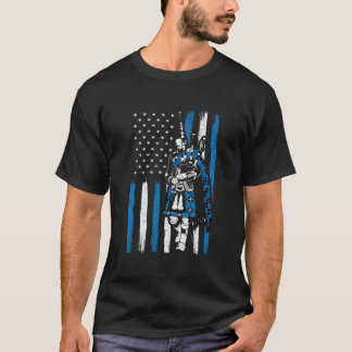 Camiseta Gaitero en bolsa de la bandera de EE. UU. Gaitero