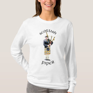 Camiseta Gaitero escocés - Falda escocesa marrón