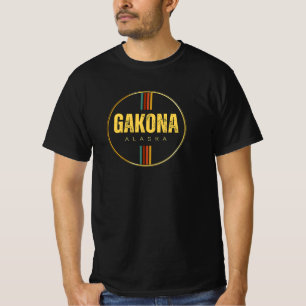 Camiseta Gakona retro vintage Plaza Alaska Estado 70 Groovy