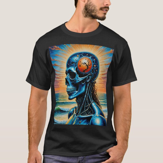 Camiseta Galactic Skull Sunset Ocean Shirt (Anverso)