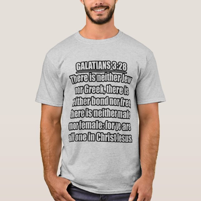 Camiseta Gálatas 3:28 — Versión Rey Jacobo (KJV 1900) (Anverso)