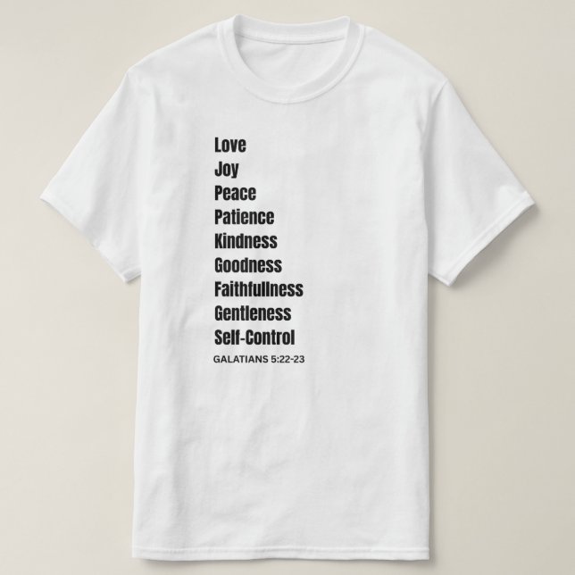 Camiseta GALATIANOS 5:22-23 hombres de blk T-Shirt (Diseño del anverso)