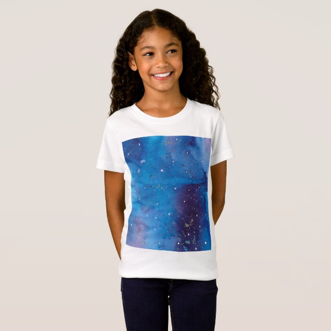 Camiseta Galaxia azul marino (Anverso completo)