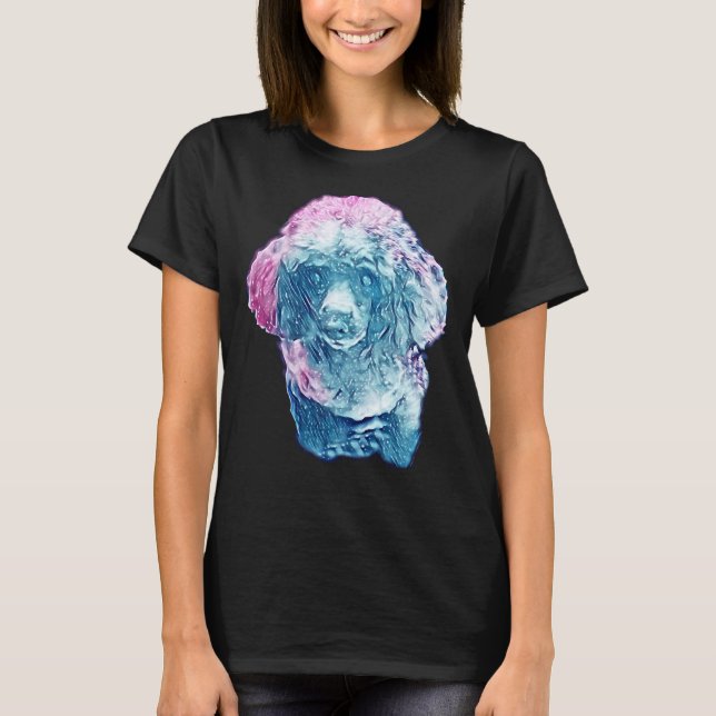 Camiseta Galaxia azul Mini Poodle Long (Anverso)