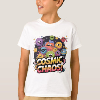 Camiseta Galaxia caótica caricaturista con carácter caprich