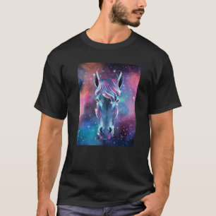 Camiseta Galaxia con cabeza de animal de caballo Espacio re