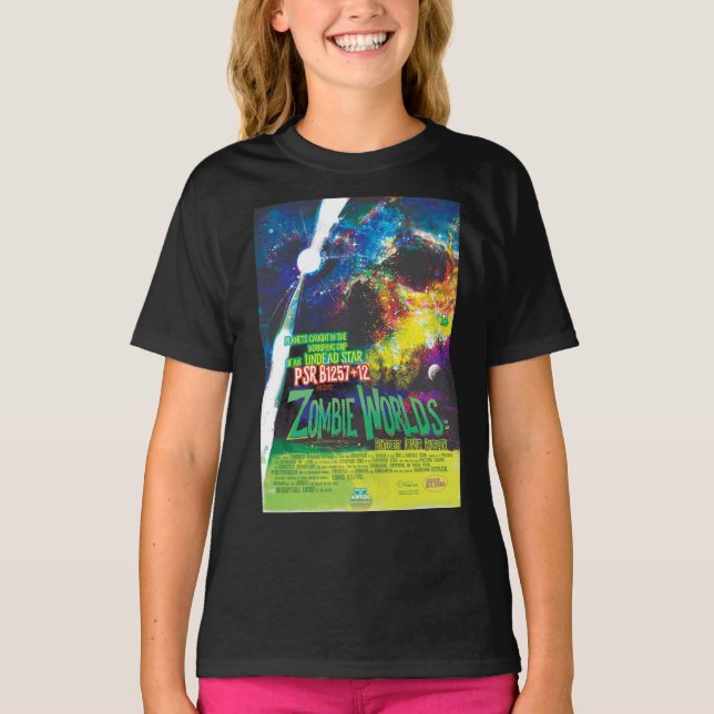 Camiseta Galaxia de Horrores de Halloween en el mundo zombi (Anverso)
