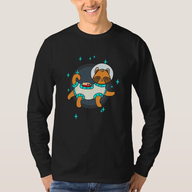 Camiseta Galaxia de nave espacial Estrellas Volando Cat Kit (Anverso)