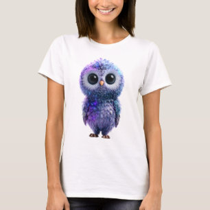 Camiseta Galaxia de Nebulosa Celeste Mujeres Búho