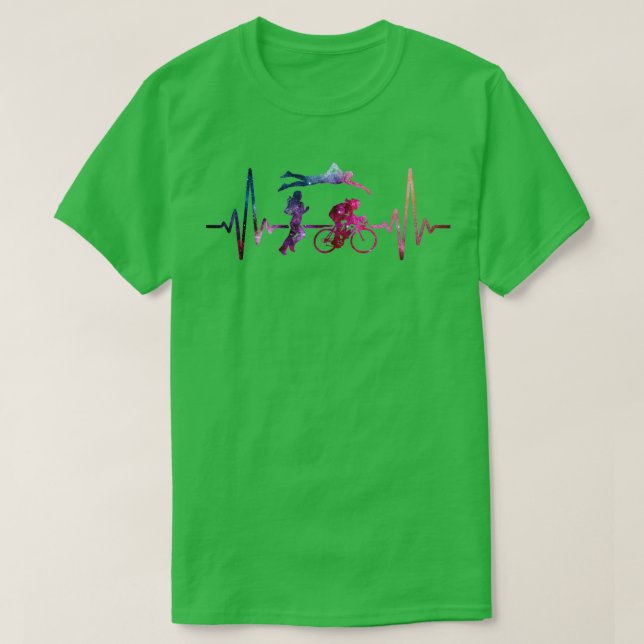 Camiseta Galaxia de Triatlón Heartbeat (Diseño del anverso)
