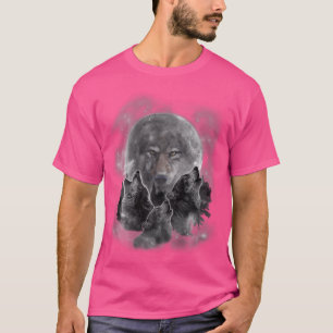 Camiseta Galaxia del Bosque Icy Moon de Caza de Lobo Gris
