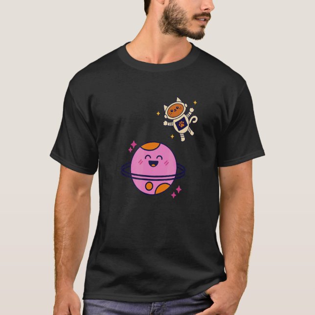 Camiseta Galaxia del Gato Espacial (Anverso)