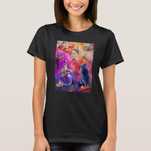 Camiseta Galaxia Espacio Pizza Gato Gato Gato En El Espacio