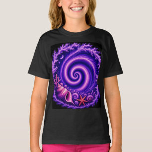 Camiseta Galaxia Espiral del Océano Místico Arte de Concha 