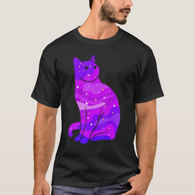 Camiseta Galaxia Gato Espacio Ultraterrestre Gato Universo (Anverso)