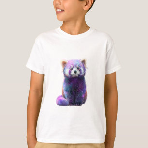 Camiseta Galaxia Nebulosa Panda Rojo Cósmico Niños