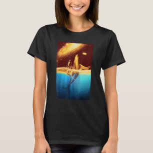 Camiseta Galaxia Realismo Espacio Océano Buceador Ballena