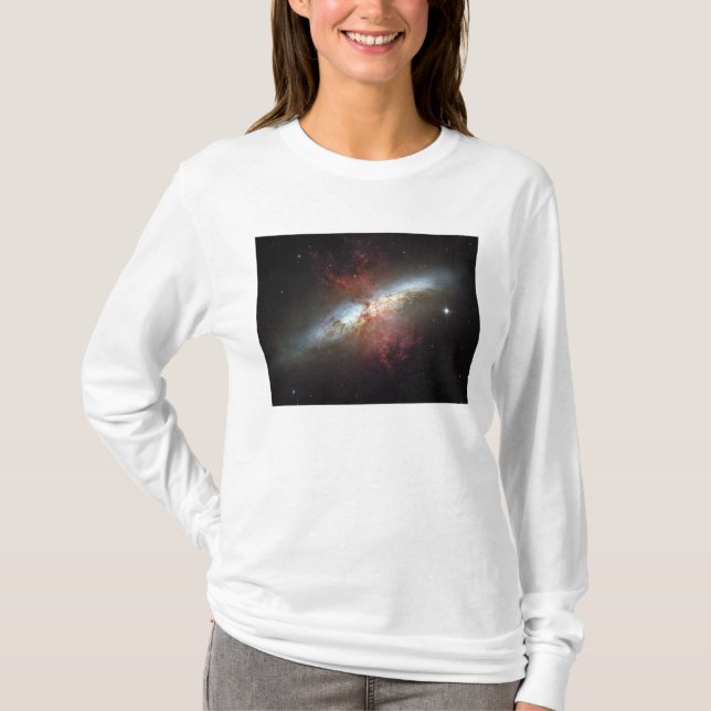 Camiseta Galaxia Starburst, Messier 82 (Anverso)