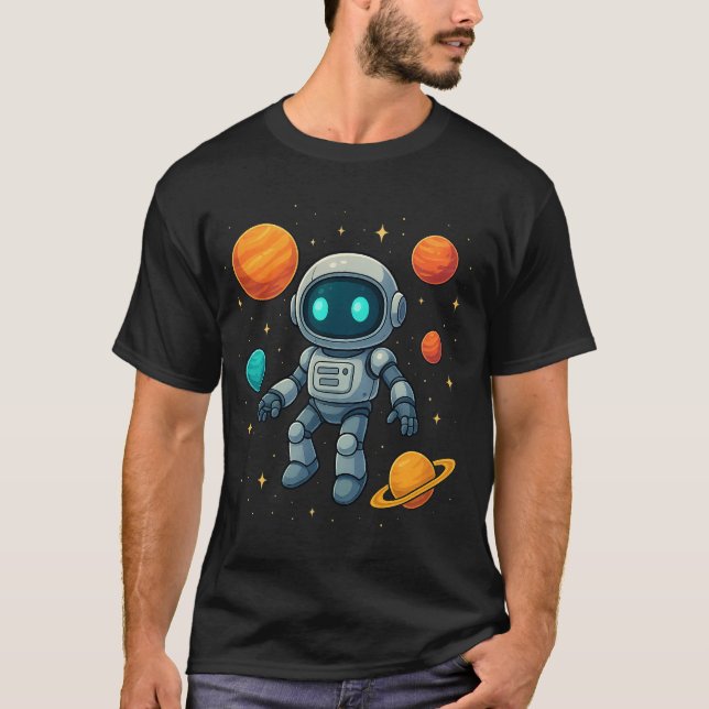 Camiseta Galaxy AI Robot Explorer! Tecnología y espacio fut (Anverso)