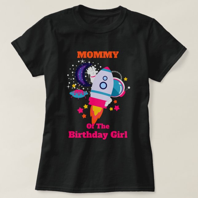 Camiseta Galaxy Birthday Shirt Space Mommy (Diseño del anverso)