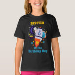 Camiseta Galaxy Birthday Shirt Space Sister<br><div class="desc">Celebrar el primer cumpleaños del bebé con esta camiseta especial,  diseño especial y personalizado</div>