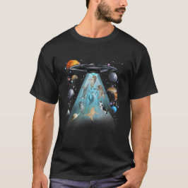 Camiseta Galaxy Cat Swimming T-Shirt | Cute Astronaut Cats 