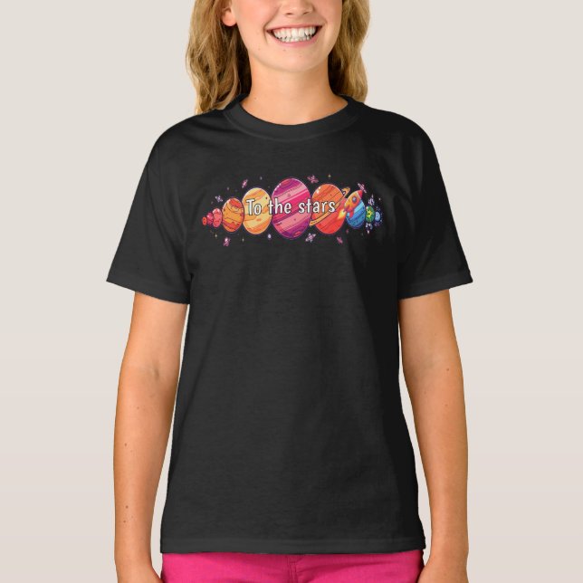 Camiseta Galaxy Explorer Kids Shirt Fun Space Adventure (Anverso)