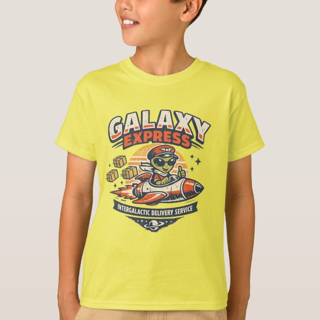 Camiseta Galaxy Express Vintage Alien Rocket Delivery Masco (Anverso)