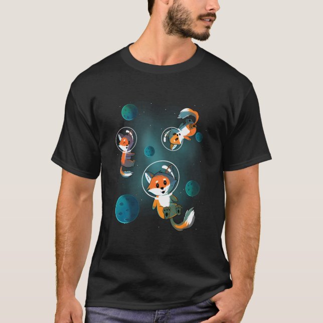 Camiseta Galaxy Fox Foxes Space Stars Navidades Birthday Gi (Anverso)