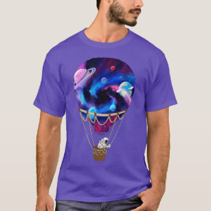 Camiseta Galaxy Hot Air Balloon Astronauta Espacio Groovy A