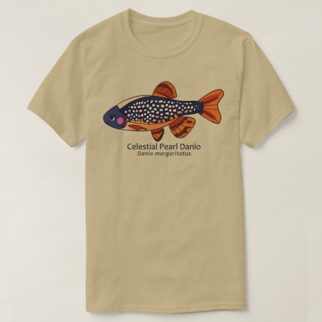 Camiseta Galaxy Rasbora Celestial Pearl Danio con texto (Diseño del anverso)