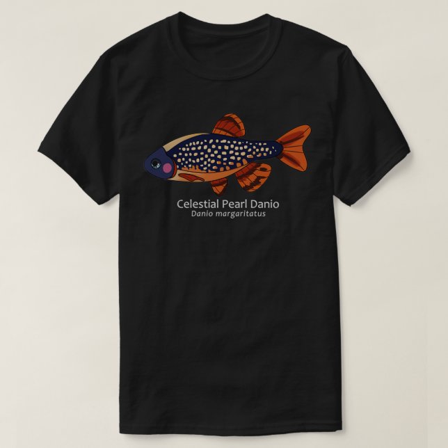 Camiseta Galaxy Rasbora Celestial Pearl Danio con texto Cla (Diseño del anverso)