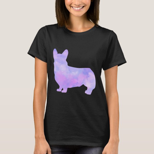 Camiseta Galaxy Watercolor Corgi (Anverso)