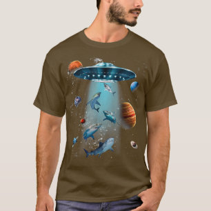 Camiseta Galay Fish shark Space UFO Alien Stars Sea Ocean S