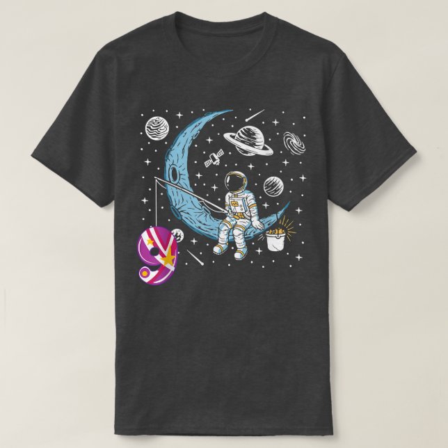 Camiseta Galay Funny Bi de la luna del hombre espacial astr (Diseño del anverso)