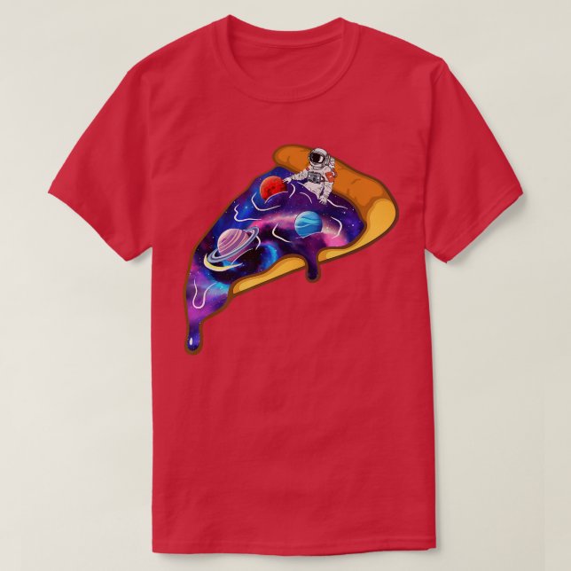 Camiseta Galay Pizza Astronauta Planeta Espacio Estético Va (Diseño del anverso)