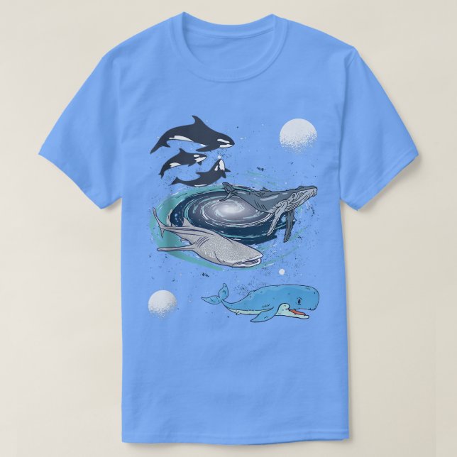 Camiseta Galay Space Whale Shark Beluga Humpback Ocean Orca (Diseño del anverso)