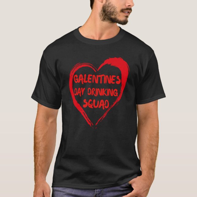 Camiseta Galentines Day Drinking Squad Fav Single Bestie Va (Anverso)