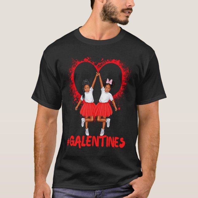 Camiseta Galentines Day Fun Cute Brown Skin Girls Best Girl (Anverso)
