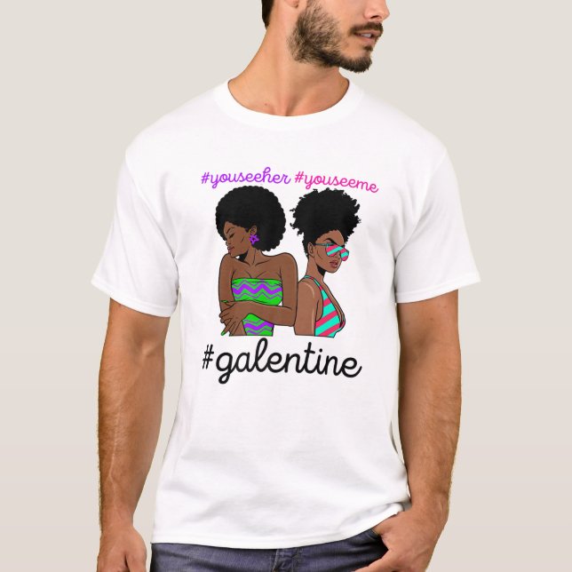 Camiseta Galentines Day Single Valentines Melanin Queen Bla (Anverso)