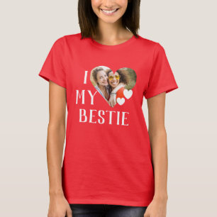 Camiseta Galentines I Love My Bestie Personalized Photo