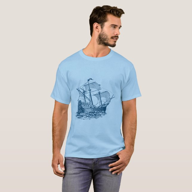 Camiseta Galeón - Green oceánico (Anverso completo)