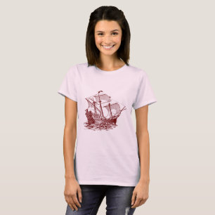 Camiseta Galeón - Rojo oscuro